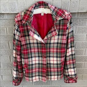 Coldwater Creek Red Plaid Blazer- size 12